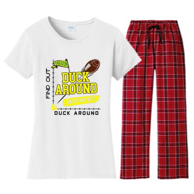 Oregon Duck Around And Find Out Women's Flannel Pajama Set