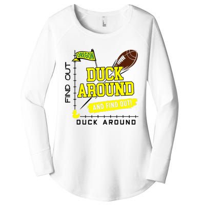 Oregon Duck Around And Find Out Women's Perfect Tri Tunic Long Sleeve Shirt