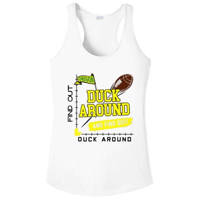 Oregon Duck Around And Find Out Ladies PosiCharge Competitor Racerback Tank