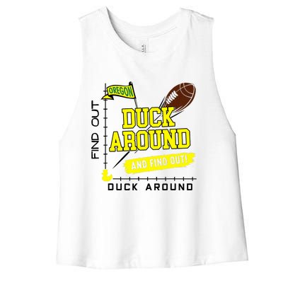 Oregon Duck Around And Find Out Women's Racerback Cropped Tank