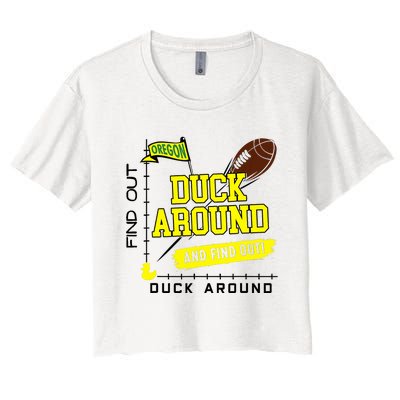 Oregon Duck Around And Find Out Women's Crop Top Tee