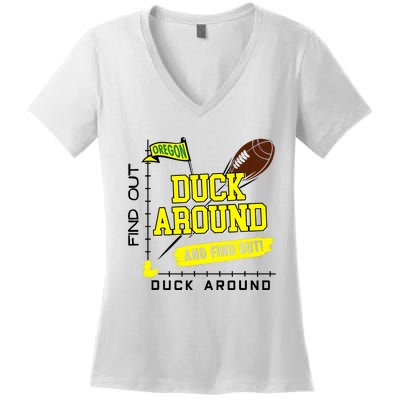 Oregon Duck Around And Find Out Women's V-Neck T-Shirt