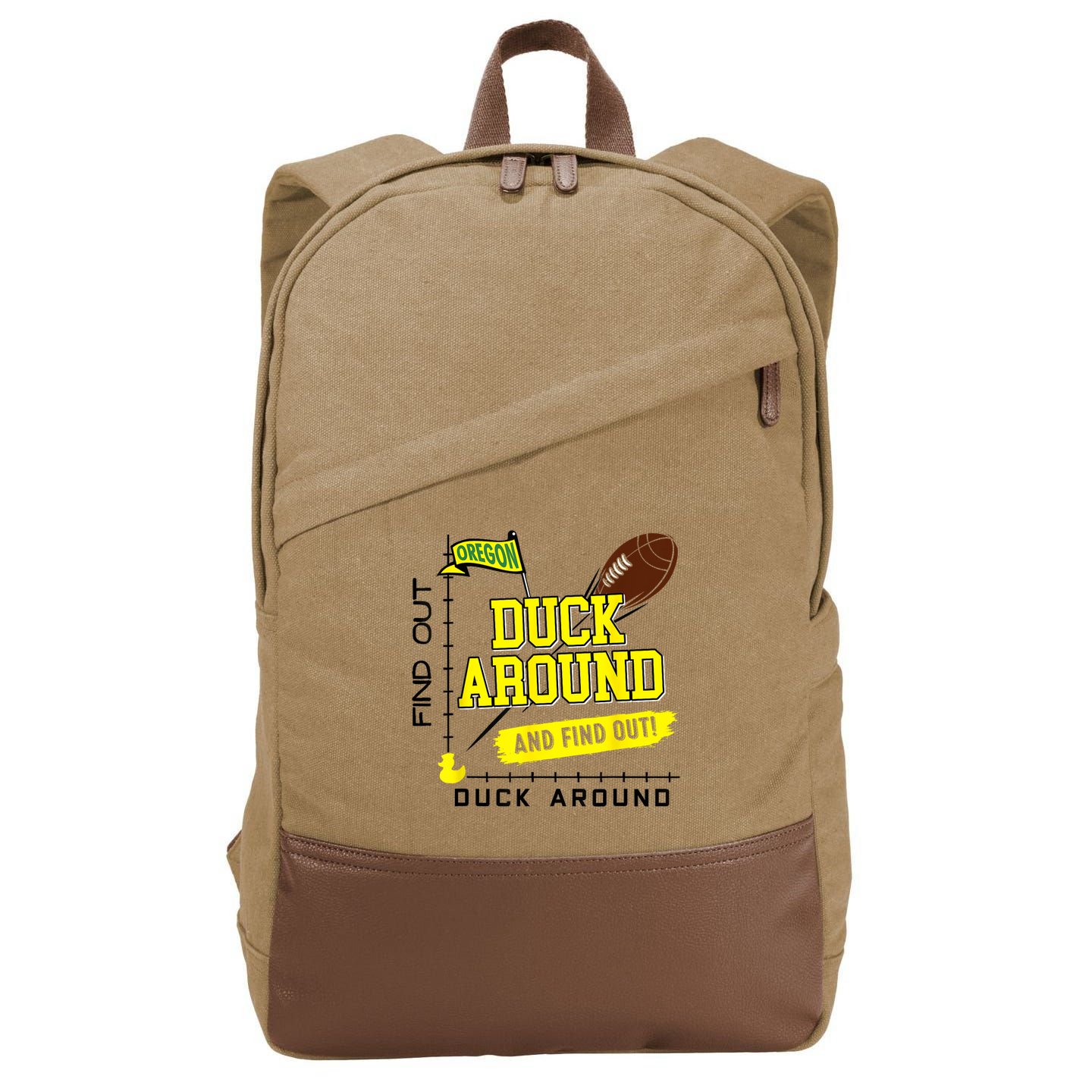 Oregon Duck Around And Find Out Cotton Canvas Backpack