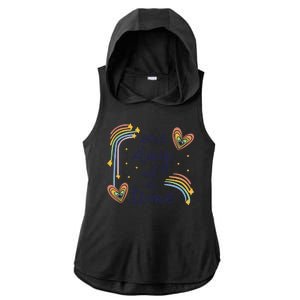 One Day At A Time Rainbow Ladies PosiCharge Tri-Blend Wicking Draft Hoodie Tank