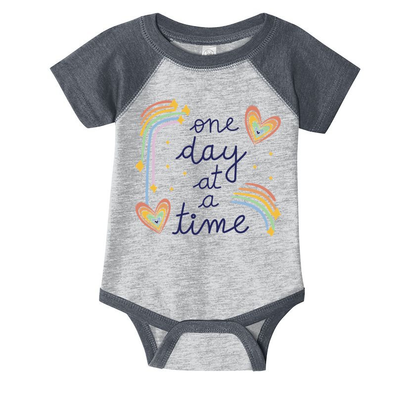 One Day At A Time Rainbow Infant Baby Jersey Bodysuit