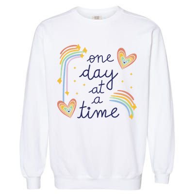 One Day At A Time Rainbow Garment-Dyed Sweatshirt
