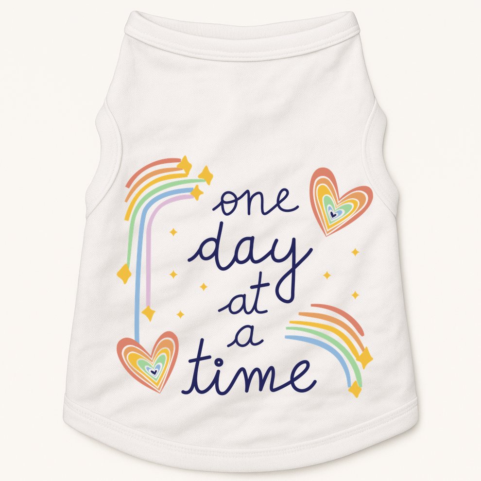 One Day At A Time Rainbow Doggie Tank
