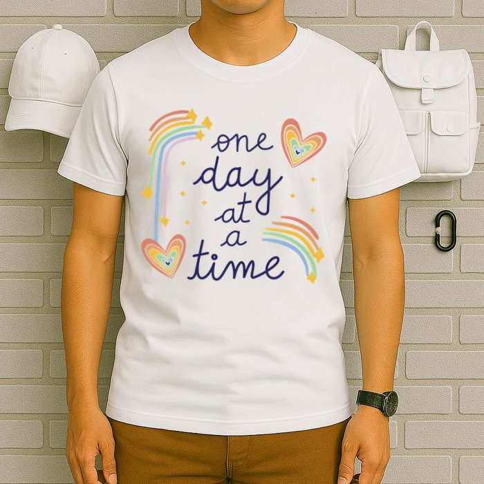 One Day At A Time Rainbow T-Shirt
