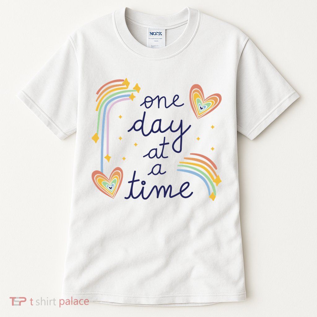 One Day At A Time Rainbow Tall T-Shirt