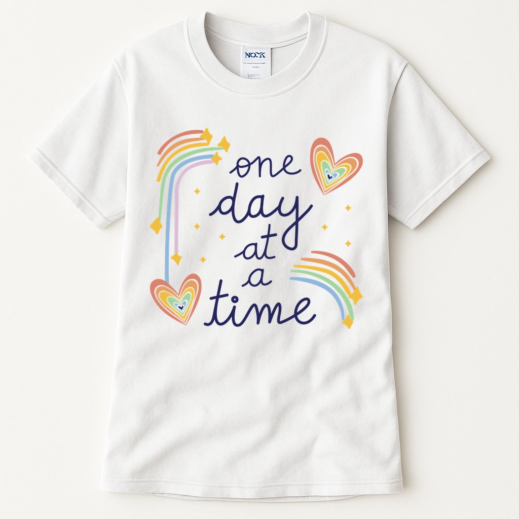 One Day At A Time Rainbow Tall T-Shirt