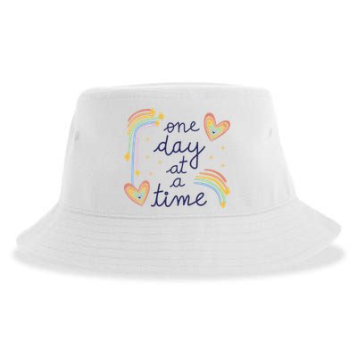 One Day At A Time Rainbow Sustainable Bucket Hat