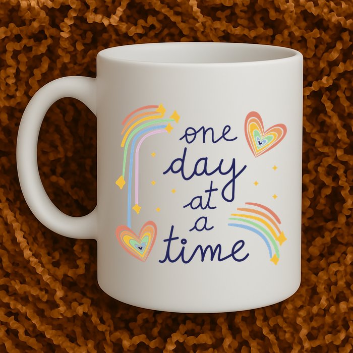 One Day At A Time Rainbow Mug
