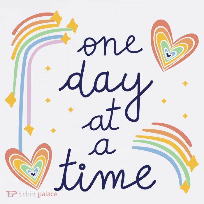 One Day At A Time Rainbow 11oz C Handle Ceramic Mug