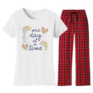 One Day At A Time Rainbow Women's Flannel Pajama Set