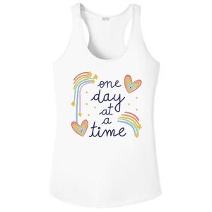 One Day At A Time Rainbow Ladies PosiCharge Competitor Racerback Tank