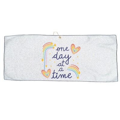 One Day At A Time Rainbow Large Microfiber Waffle Golf Towel