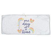 One Day At A Time Rainbow Large Microfiber Waffle Golf Towel