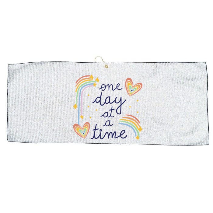 One Day At A Time Rainbow Large Microfiber Waffle Golf Towel