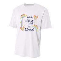 One Day At A Time Rainbow Youth Performance Sprint T-Shirt