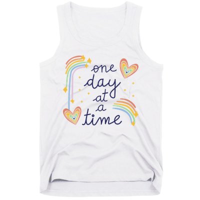 One Day At A Time Rainbow Tank Top