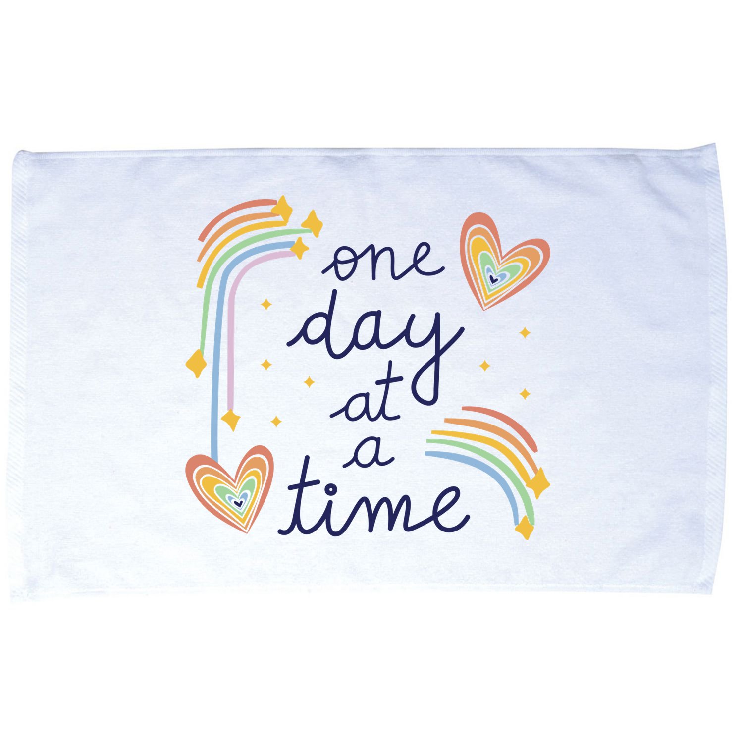 One Day At A Time Rainbow Microfiber Hand Towel