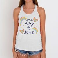 One Day At A Time Rainbow Women's Knotted Racerback Tank