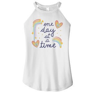 One Day At A Time Rainbow Women's Perfect Tri Rocker Tank