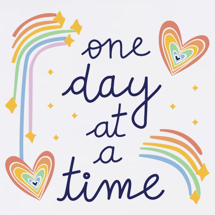 One Day At A Time Rainbow Women's V-Neck T-Shirt