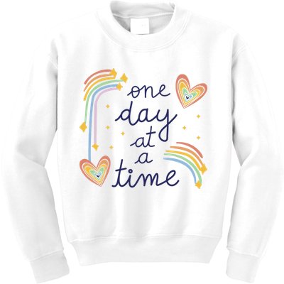One Day At A Time Rainbow Kids Sweatshirt