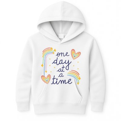 One Day At A Time Rainbow Kids Hoodie