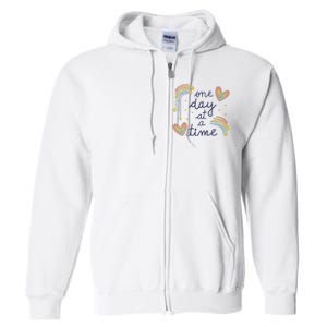 One Day At A Time Rainbow Full Zip Hoodie