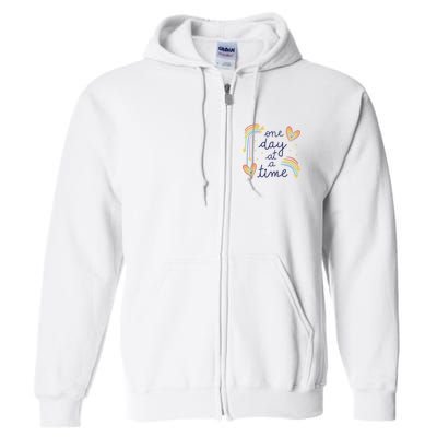 One Day At A Time Rainbow Full Zip Hoodie