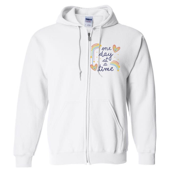 One Day At A Time Rainbow Full Zip Hoodie