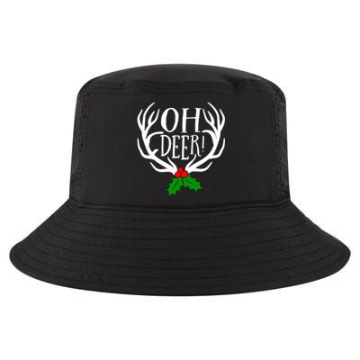 Oh Deer Antlers And Mistletoe Christmas Holiday Gift Cool Comfort Performance Bucket Hat