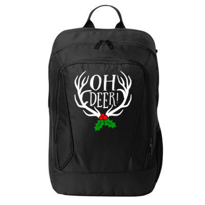 Oh Deer Antlers And Mistletoe Christmas Holiday Gift City Backpack