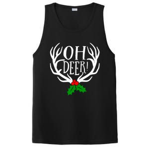 Oh Deer Antlers And Mistletoe Christmas Holiday Gift PosiCharge Competitor Tank