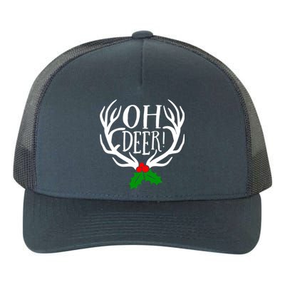 Oh Deer Antlers And Mistletoe Christmas Holiday Gift Yupoong Adult 5-Panel Trucker Hat