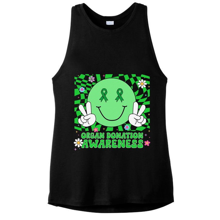 Organ Donation Awareness Smile Face Organ Donor Ladies PosiCharge Tri-Blend Wicking Tank