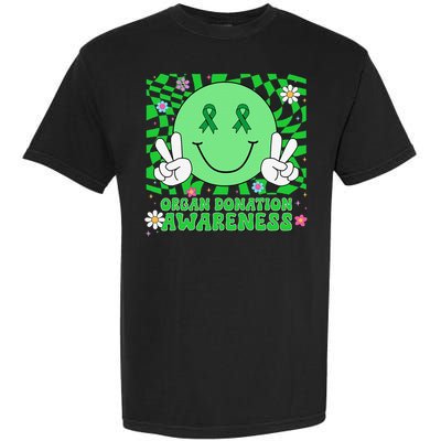Organ Donation Awareness Smile Face Organ Donor Garment-Dyed Heavyweight T-Shirt