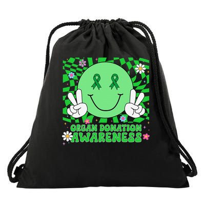 Organ Donation Awareness Smile Face Organ Donor Drawstring Bag