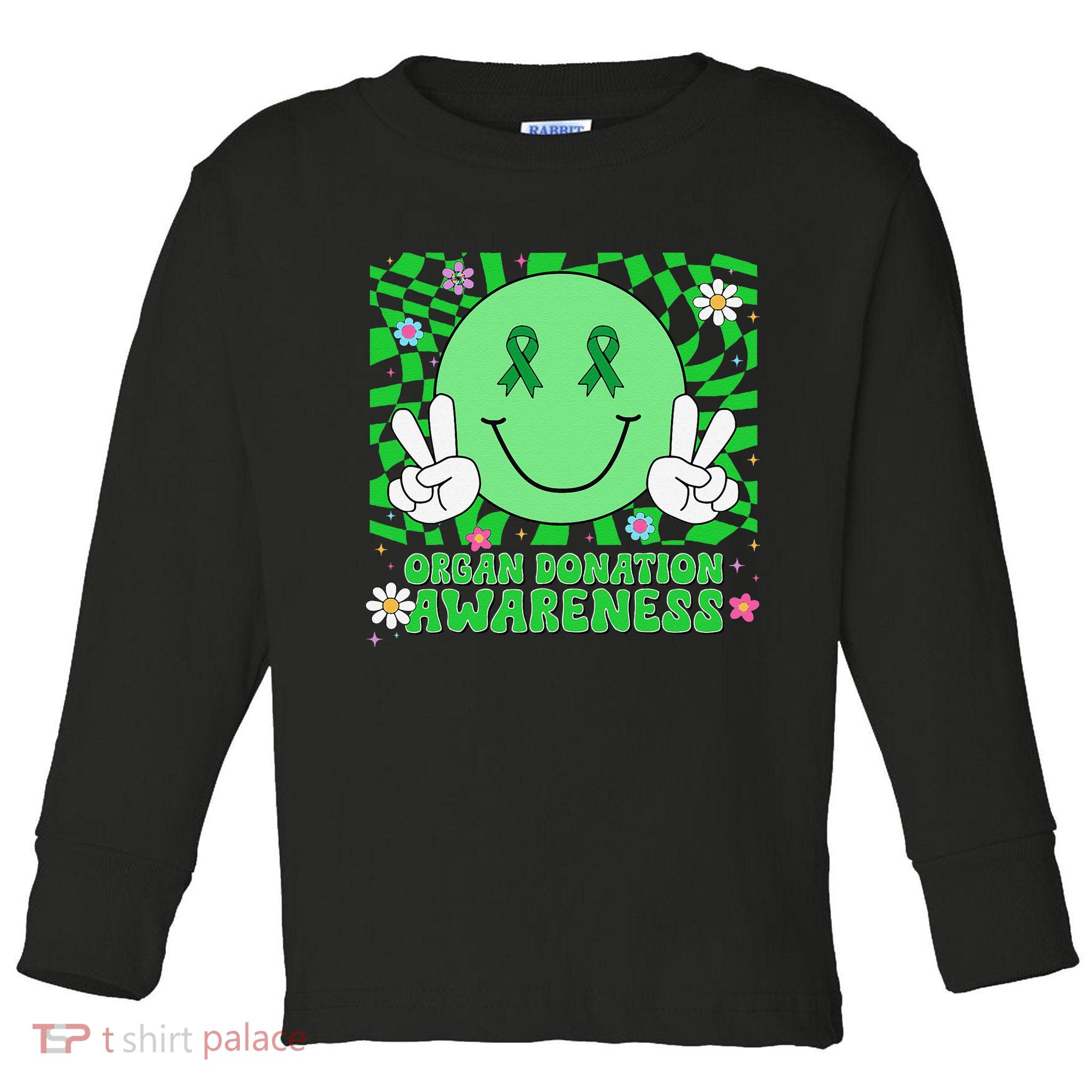 Organ Donation Awareness Smile Face Organ Donor Toddler Long Sleeve Shirt