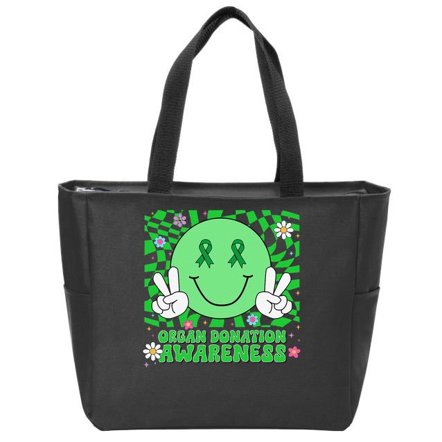 Organ Donation Awareness Smile Face Organ Donor Zip Tote Bag