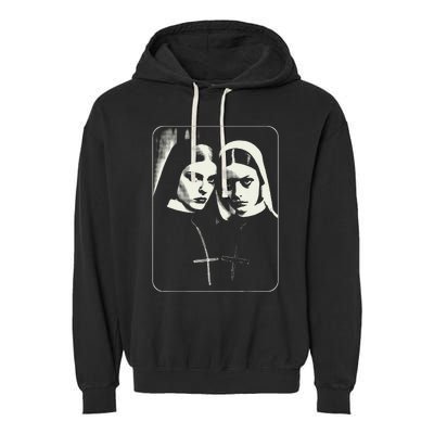 Occult Dark Art Unholy Nun Gothic Garment-Dyed Fleece Hoodie