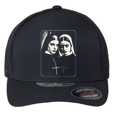 Occult Dark Art Unholy Nun Gothic Flexfit Unipanel Trucker Cap