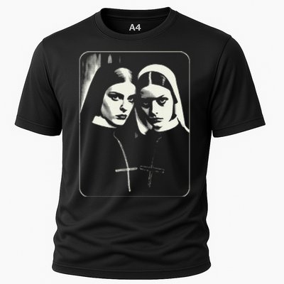 Occult Dark Art Unholy Nun Gothic Cooling Performance Crew T-Shirt