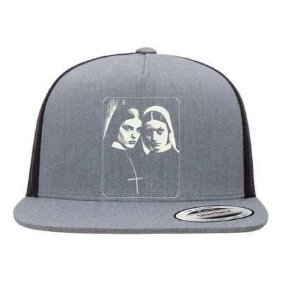 Occult Dark Art Unholy Nun Gothic Flat Bill Trucker Hat