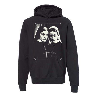 Occult Dark Art Unholy Nun Gothic Premium Hoodie