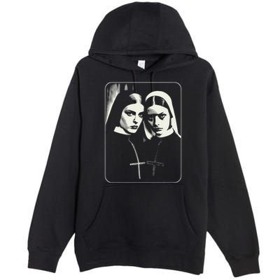 Occult Dark Art Unholy Nun Gothic Premium Pullover Hoodie