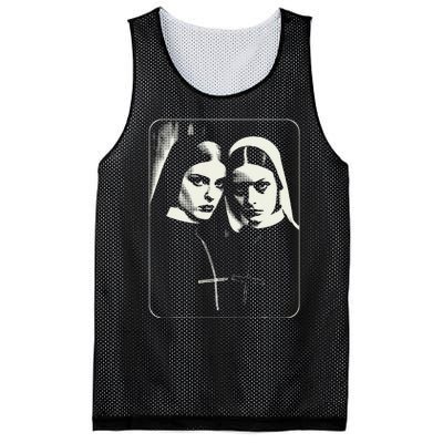 Occult Dark Art Unholy Nun Gothic Mesh Reversible Basketball Jersey Tank