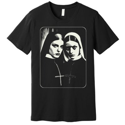 Occult Dark Art Unholy Nun Gothic Premium T-Shirt